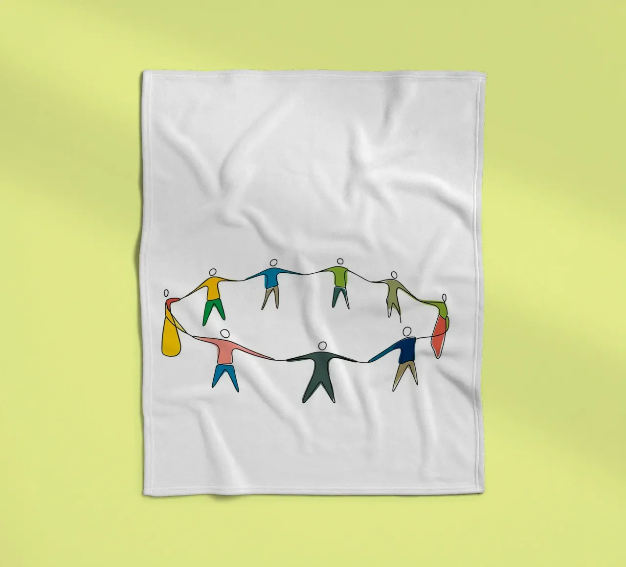 People Unity - Minimalist Line Art fleece blanket by Viv Line Art