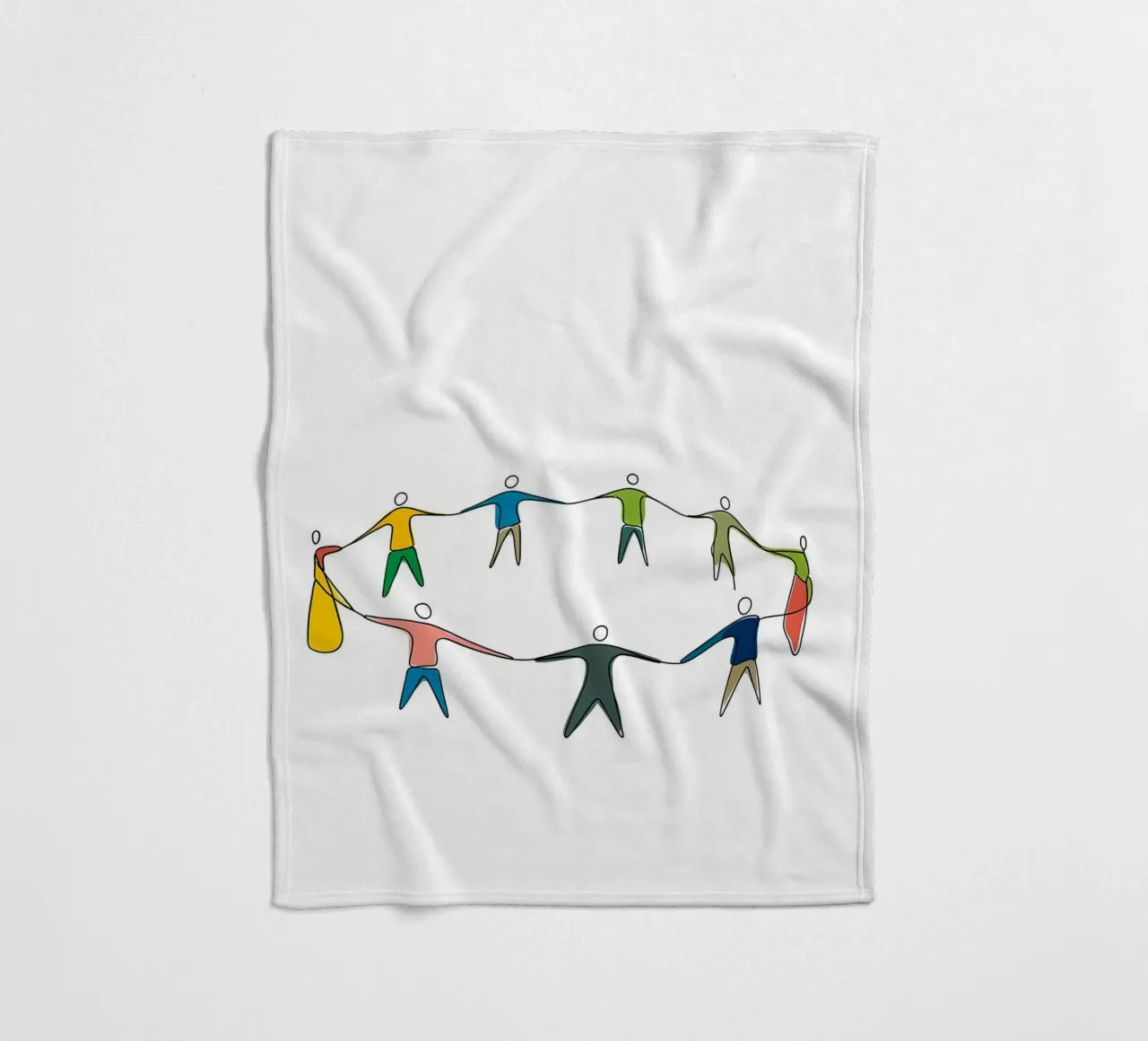 People Unity - Minimalist Line Art fleece blanket by Viv Line Art