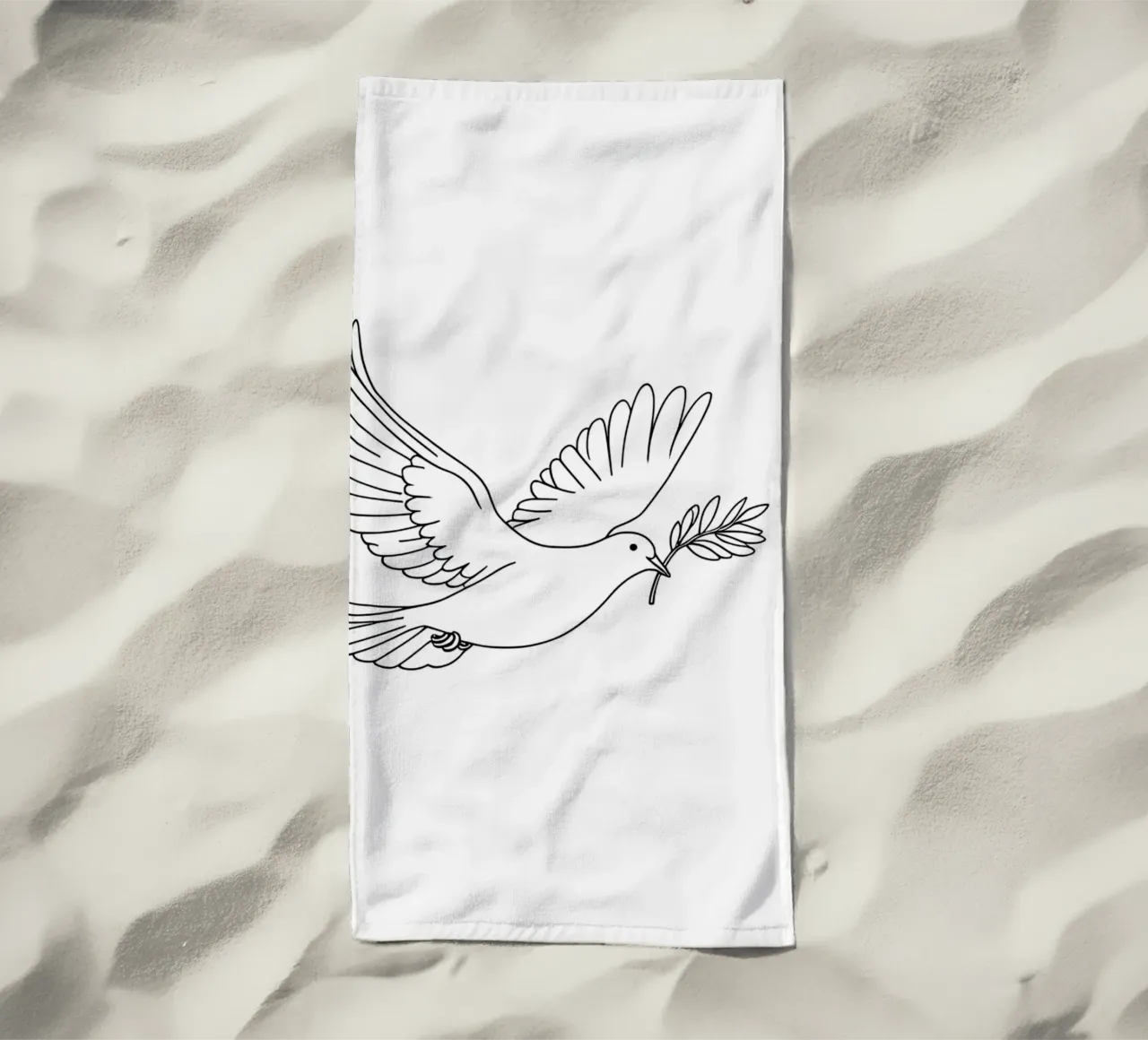 Free Bird - Minimalist Line Art beach towel by Viv Line Art