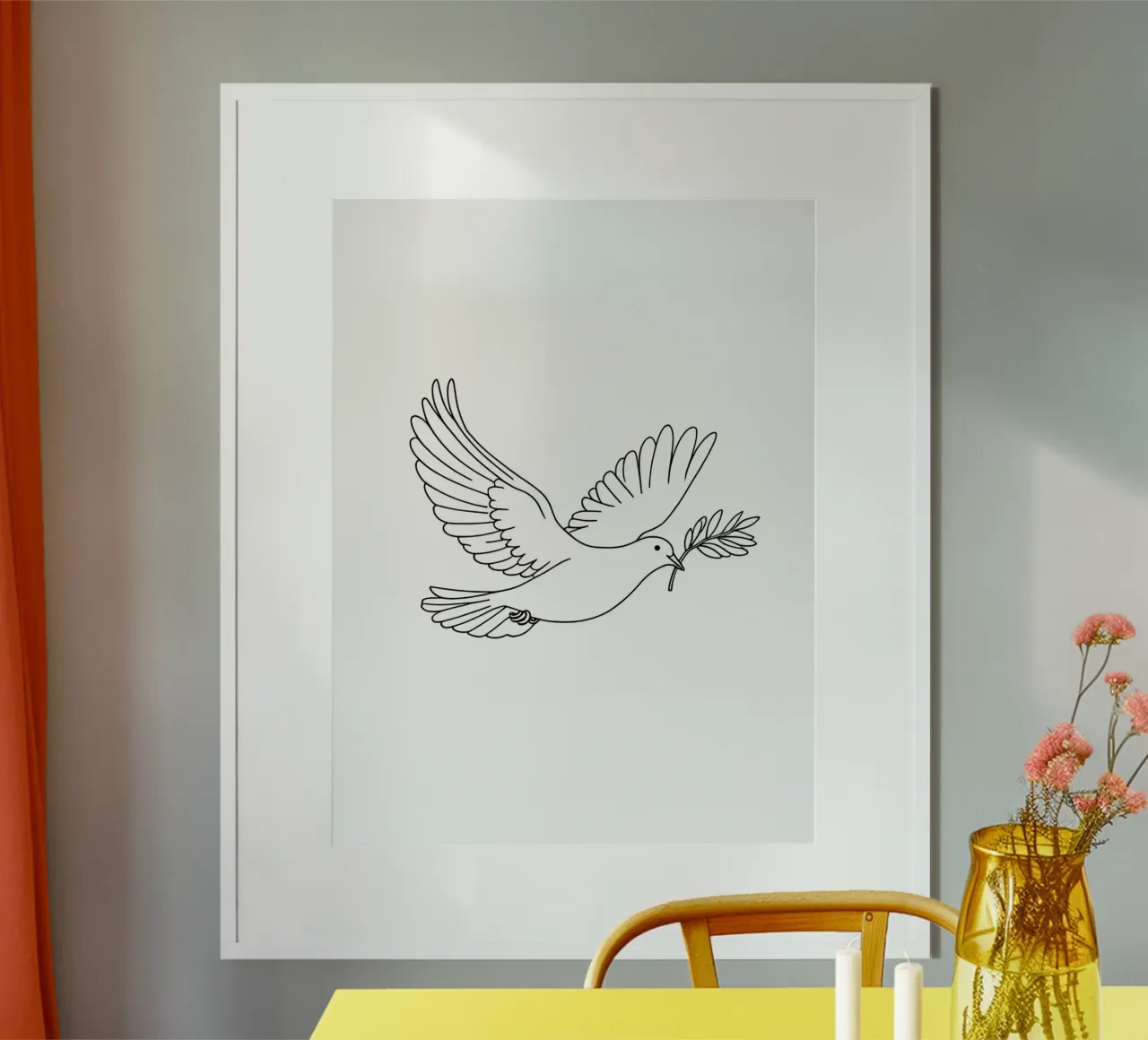 Oiseau libre - Dessin au trait minimaliste hahnemühle de Viv Line Art