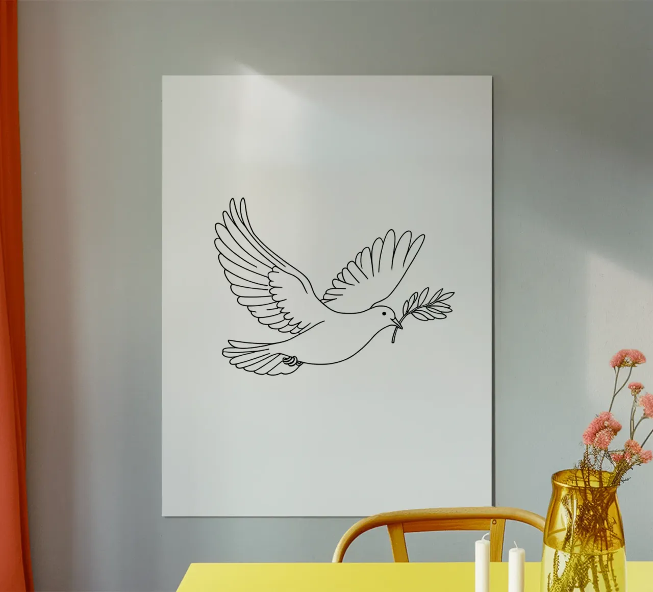 Oiseau libre - Dessin au trait minimaliste hahnemühle de Viv Line Art