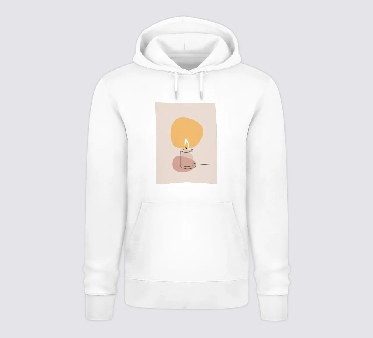 Luce di candela - Line art minimalista felpa con cappuccio da Viv Line Art