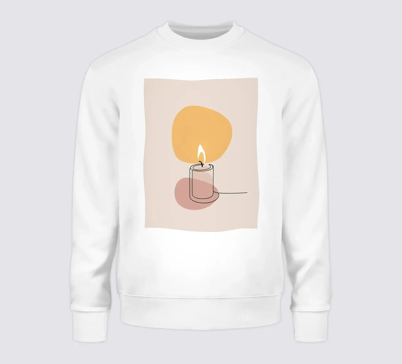 Luce di candela - Line art minimalista felpa da Viv Line Art