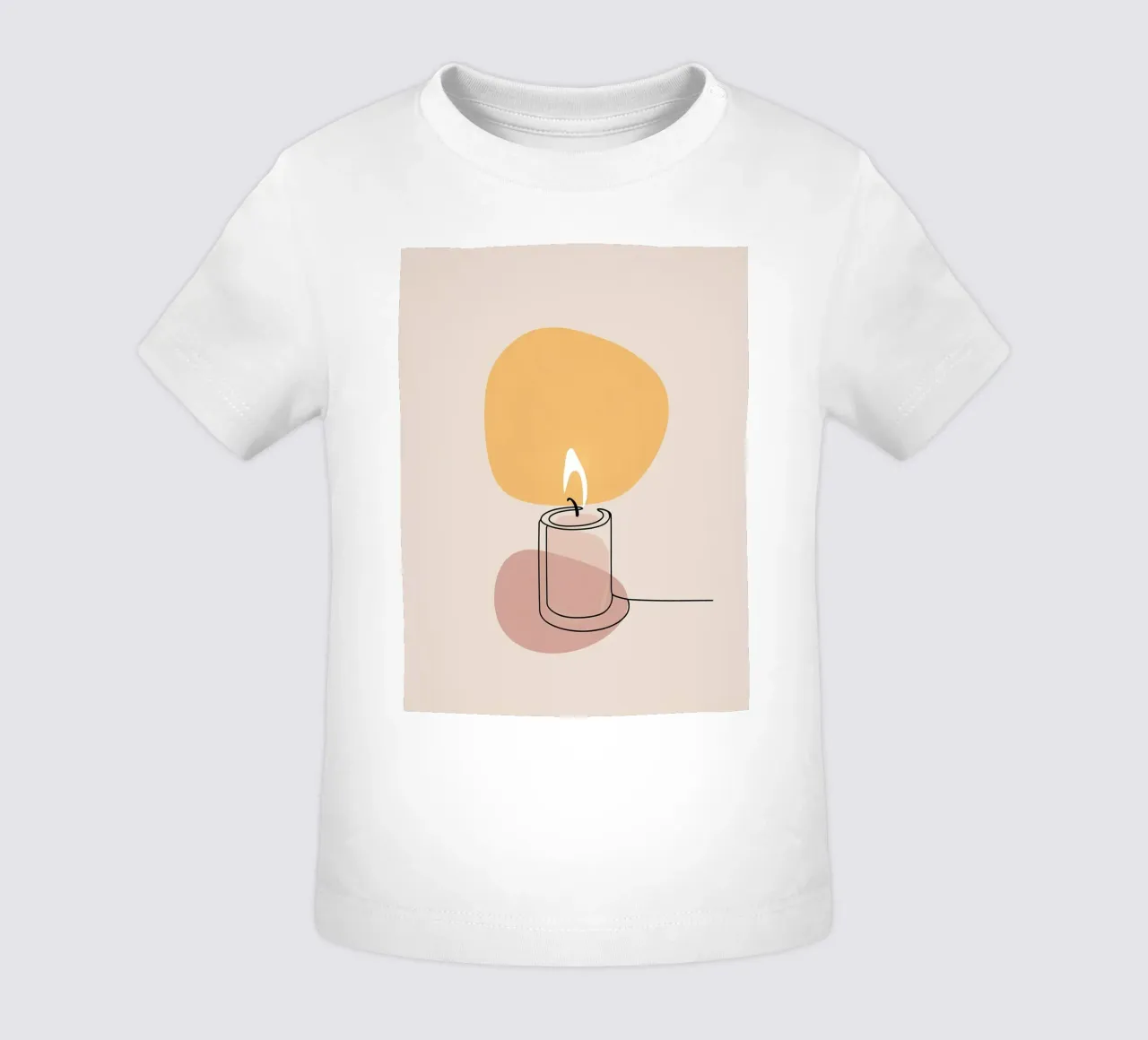 Luce di candela - Line art minimalista maglietta neonato da Viv Line Art