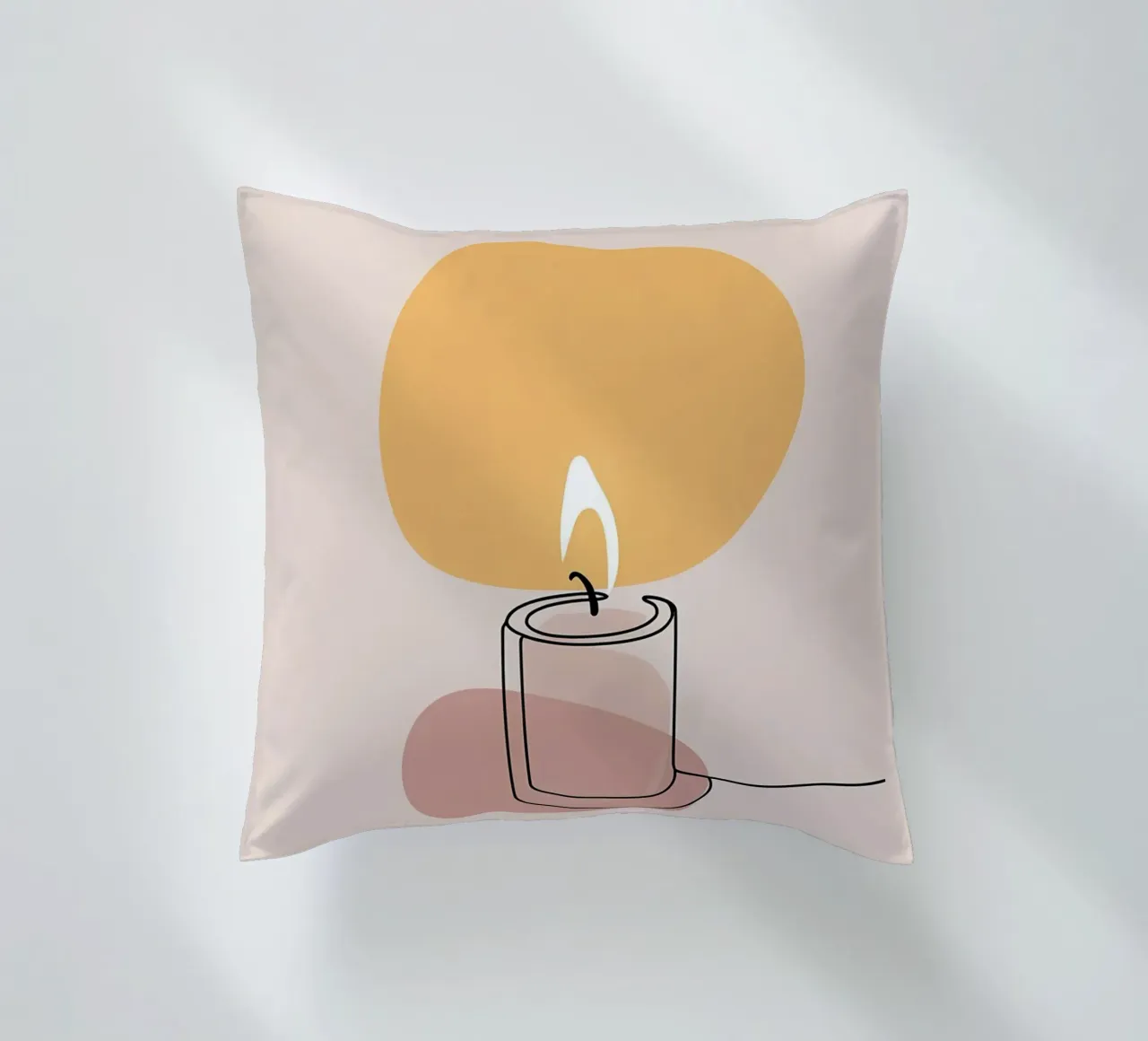Luce di candela - Line art minimalista cuscino da Viv Line Art
