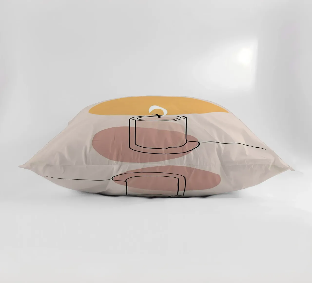 Luce di candela - Line art minimalista cuscino da Viv Line Art