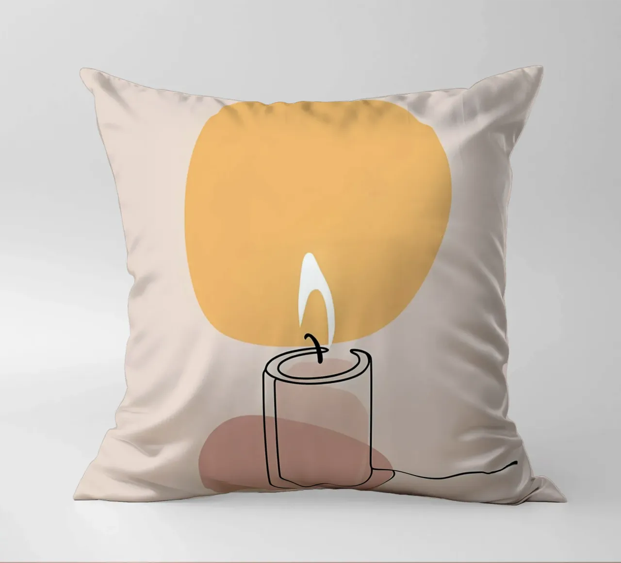 Luce di candela - Line art minimalista cuscino da Viv Line Art