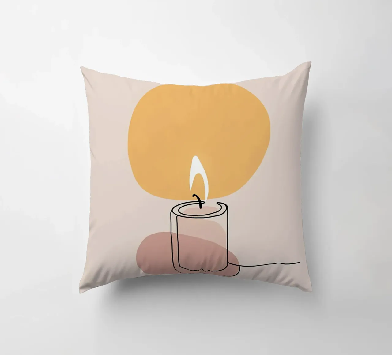 Luce di candela - Line art minimalista cuscino da Viv Line Art