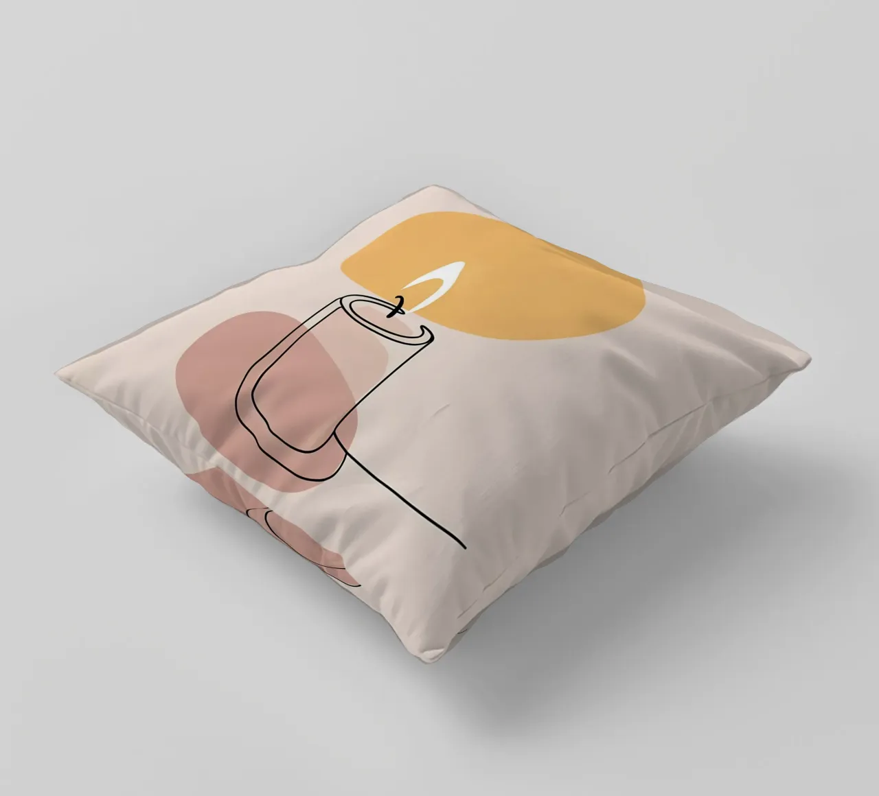Luce di candela - Line art minimalista cuscino da Viv Line Art