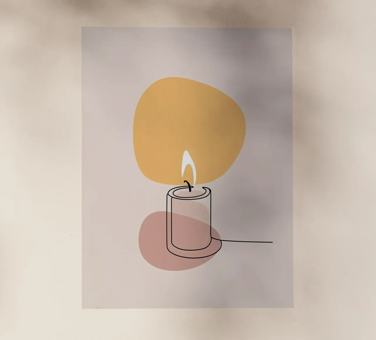 Luce di candela - Line art minimalista pellicola backlit da Viv Line Art