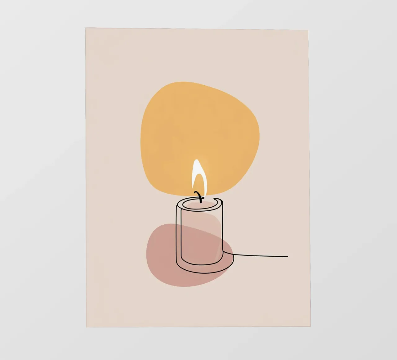 Luce di candela - Line art minimalista pellicola backlit da Viv Line Art