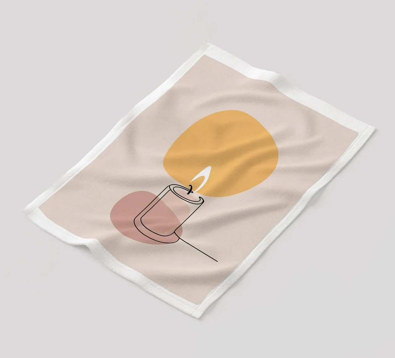 Luce di candela - Line art minimalista coperta in pile da Viv Line Art