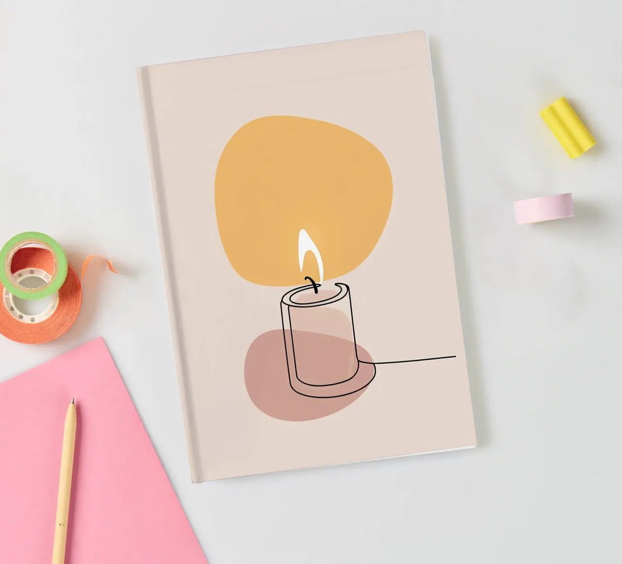 Candle Light - Minimalist Line Art notebook by Viv Line Art