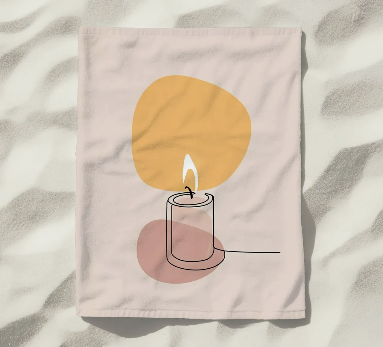 Luce di candela - Line art minimalista telo mare da Viv Line Art
