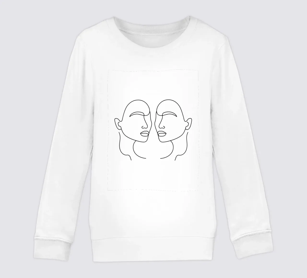 Gemini Zodiac - Minimalist Line Art kids sweatshirt by Viv Line Art