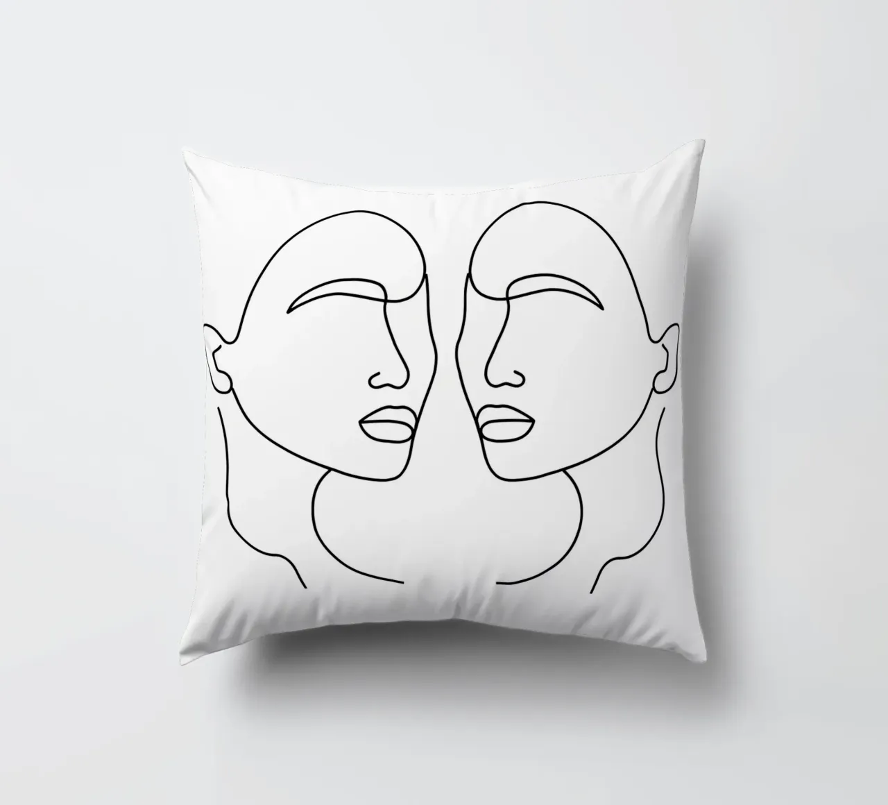 Tweelingen dierenriem - Minimalistische lijntekening kussen van Viv Line Art