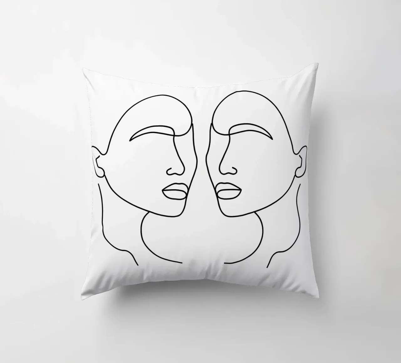 Tweelingen dierenriem - Minimalistische lijntekening kussen van Viv Line Art