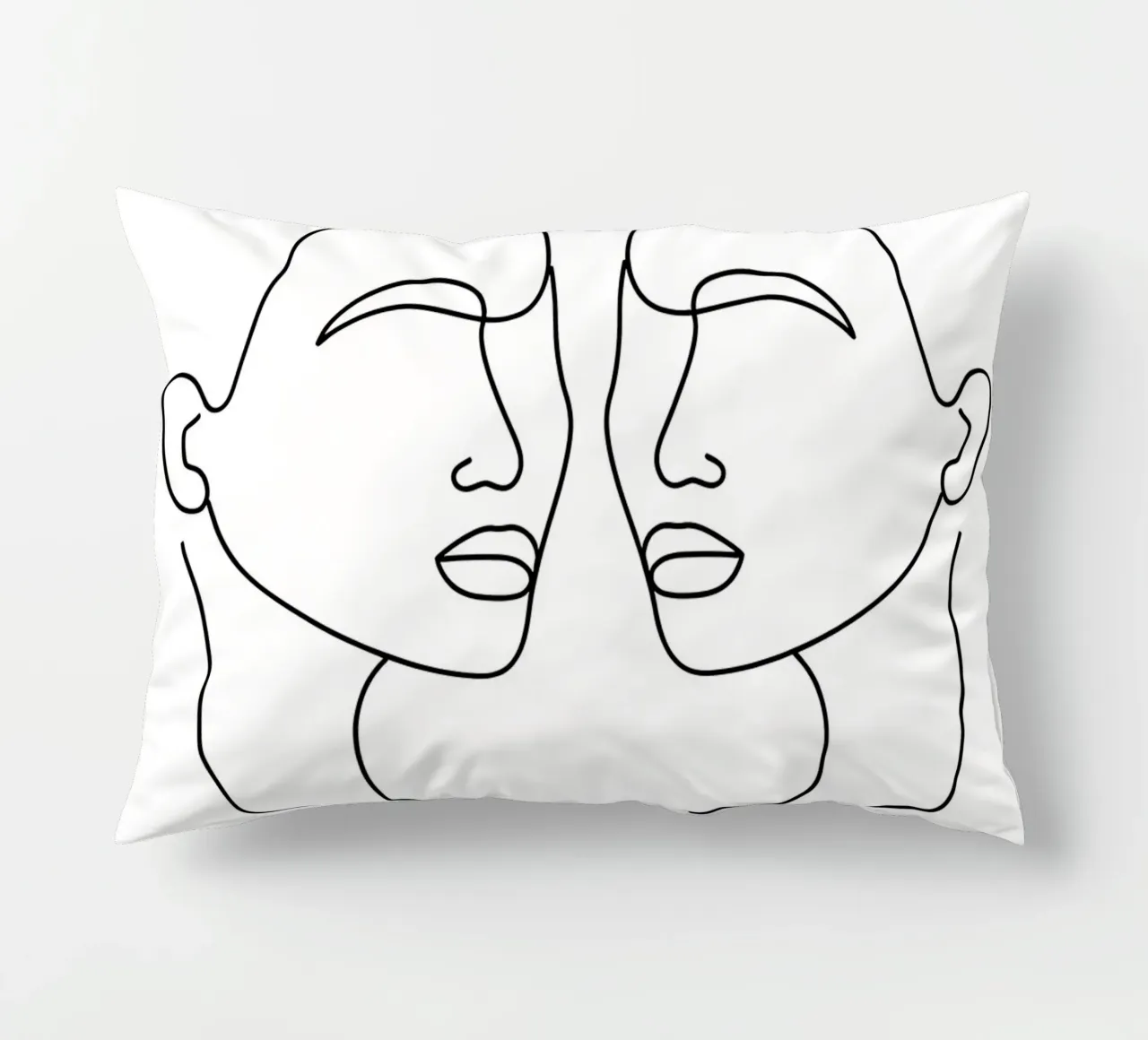 Tweelingen dierenriem - Minimalistische lijntekening kussen van Viv Line Art