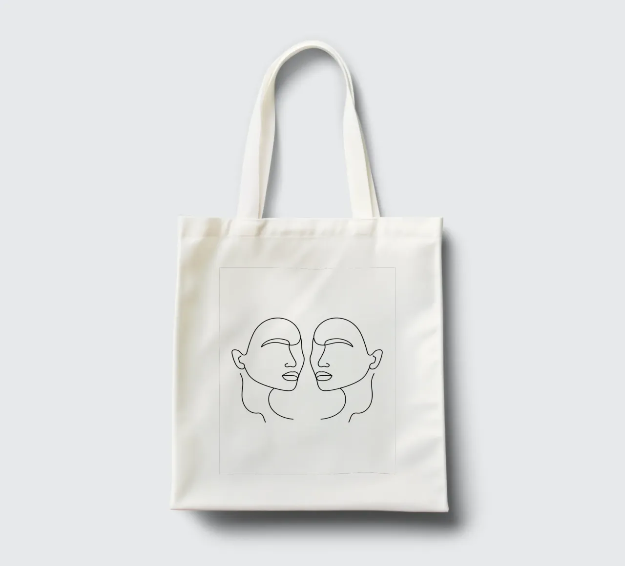 Gemini Zodiac - Minimalist Line Art tote bag by Viv Line Art