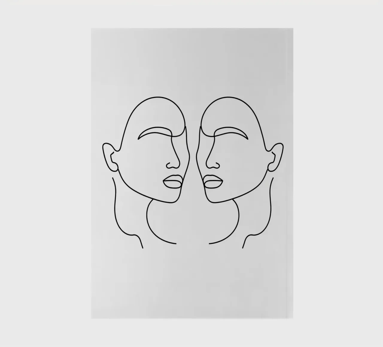 Gemini Zodiac - Minimalist Line Art notebook by Viv Line Art