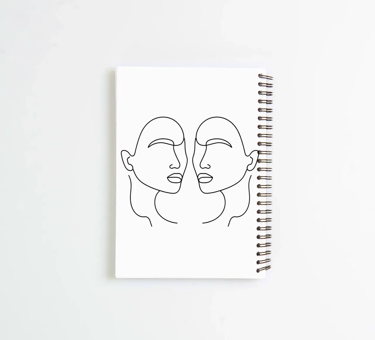Zwillinge Sternzeichen - Minimalistische Linienkunst Ringbuch von Viv Line Art