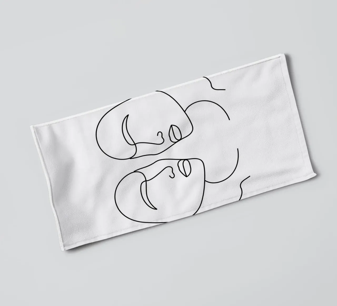 Gemini Zodiac - Minimalist Line Art towel by Viv Line Art