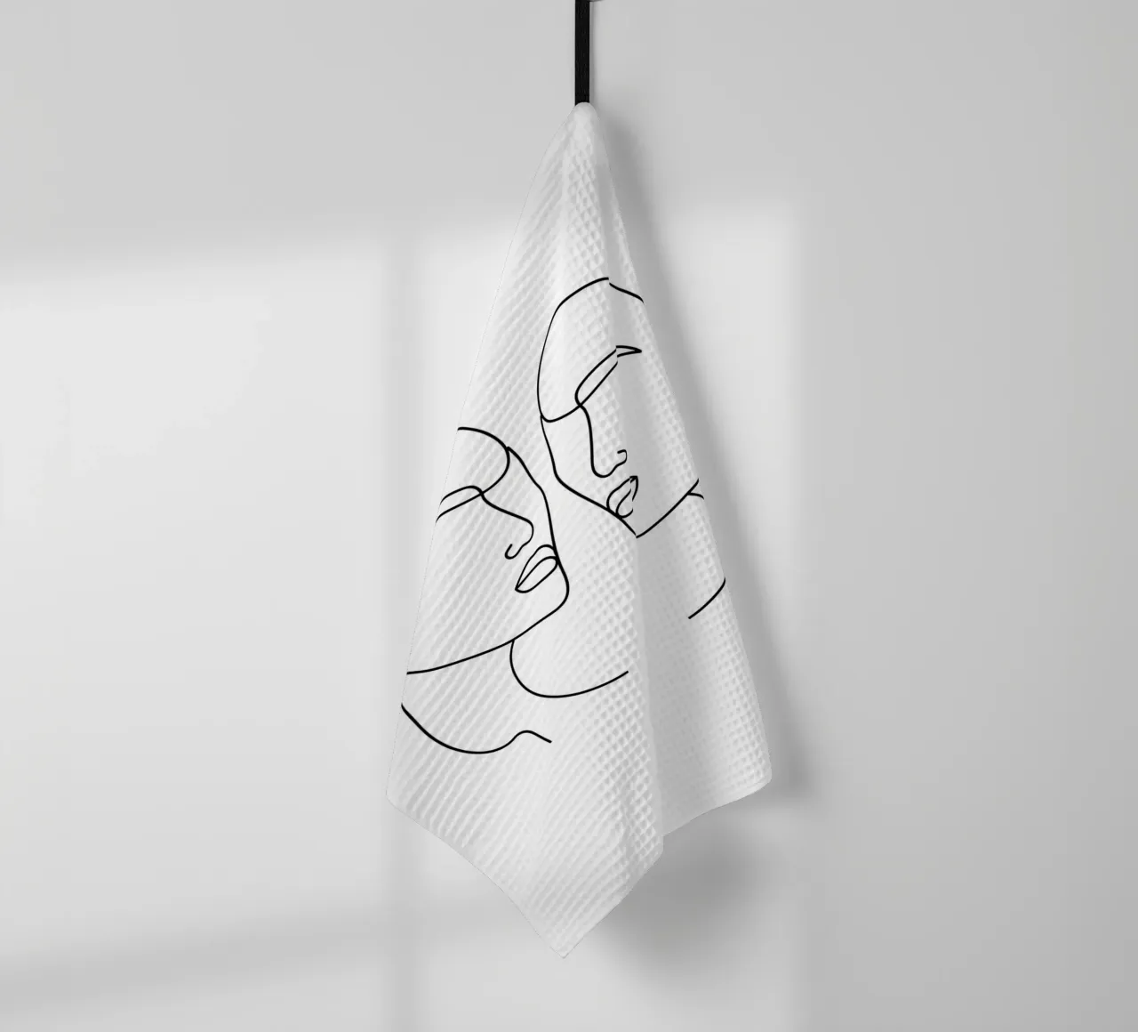 Gemini Zodiac - Minimalist Line Art tea towel by Viv Line Art