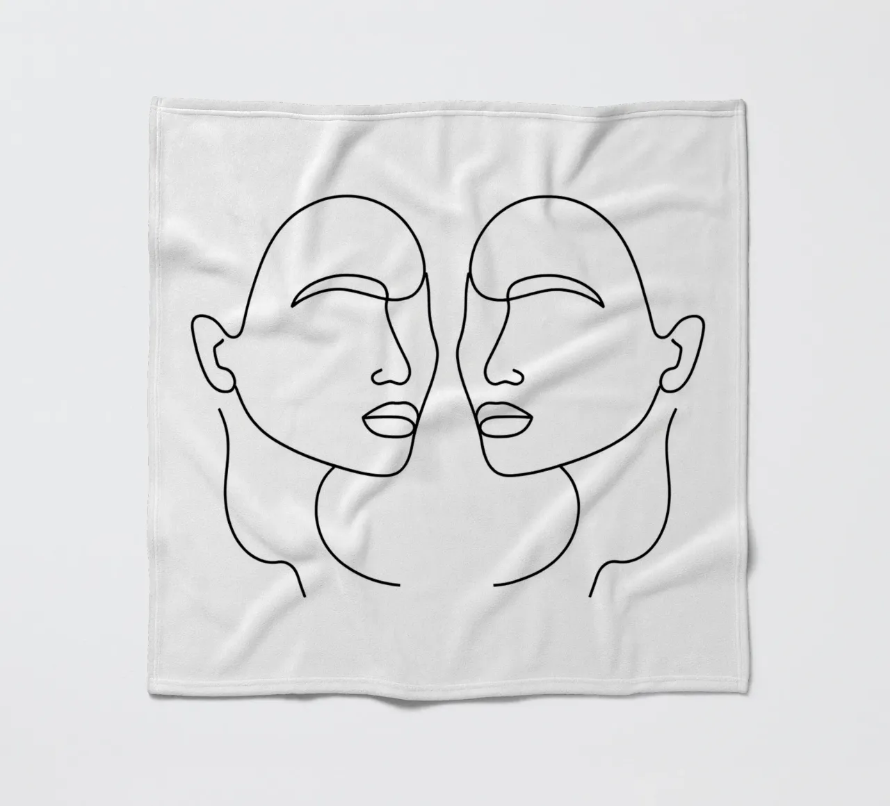 Gemini Zodiac - Minimalist Line Art fleece blanket by Viv Line Art