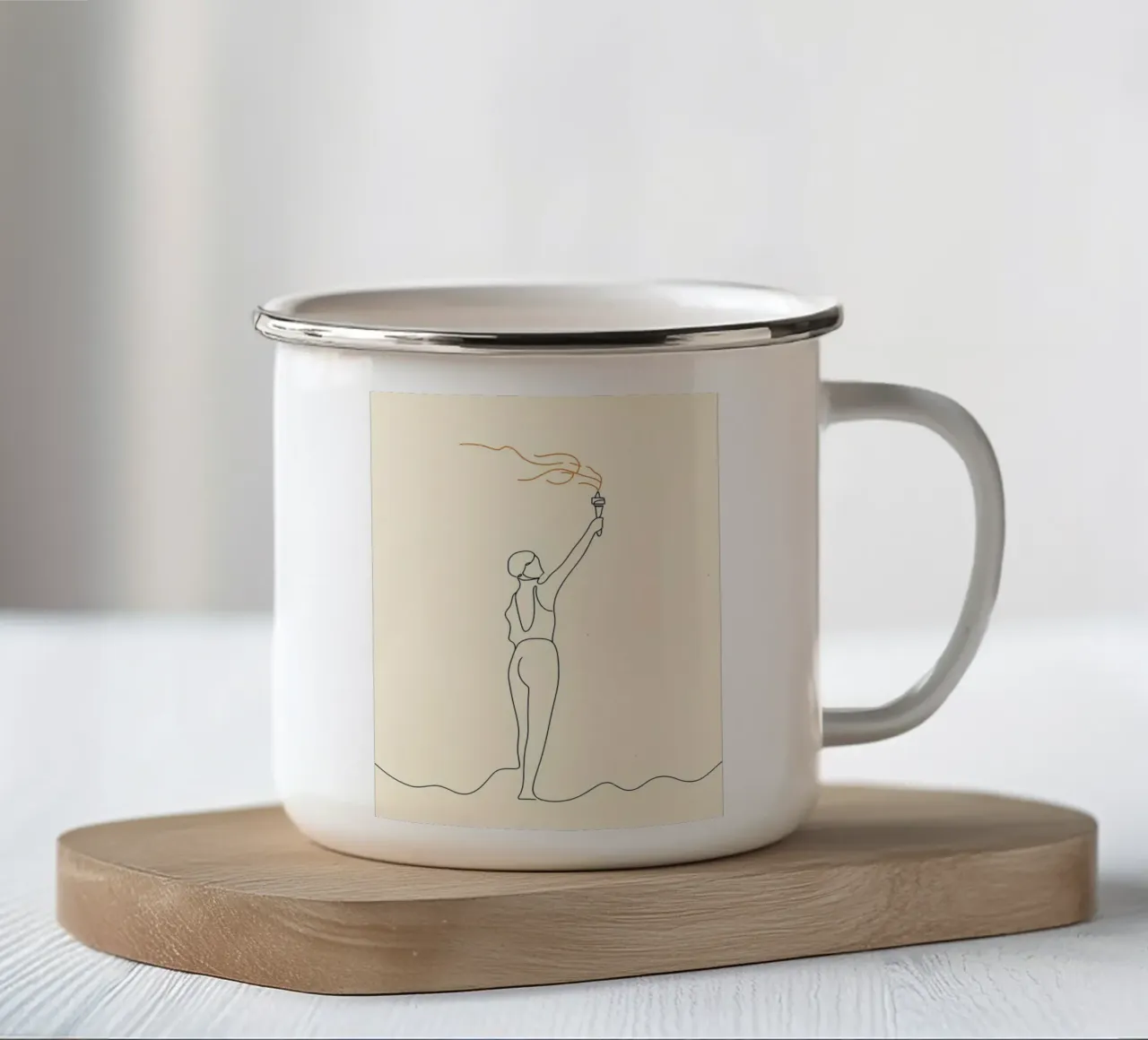 Movimento - Line art minimalista tazza in smalto da Viv Line Art