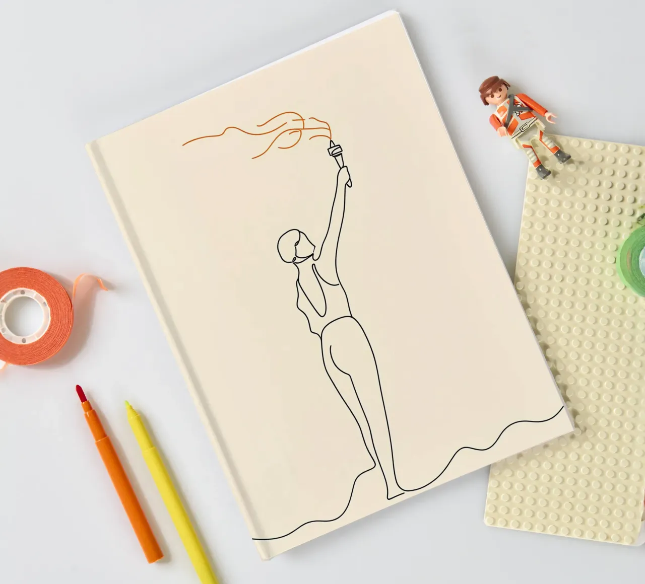 Movement - Minimalist Line Art notebook by Viv Line Art