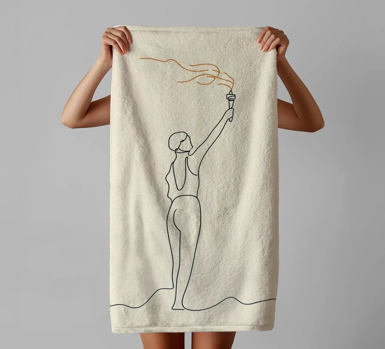 Movement - Minimalist Line Art towel by Viv Line Art