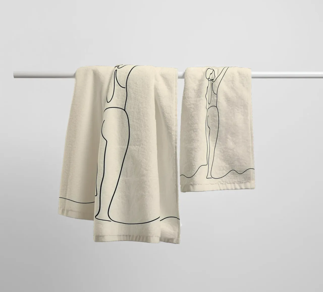 Movement - Minimalist Line Art towel by Viv Line Art