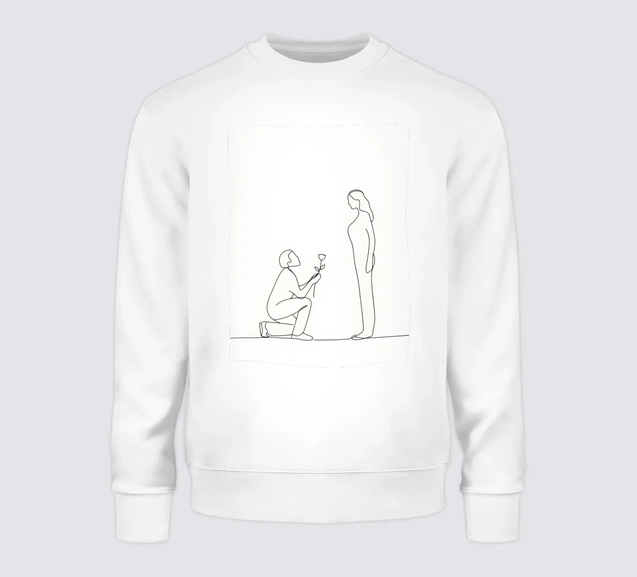 Proposta d'amore - Line art minimalista felpa da Viv Line Art