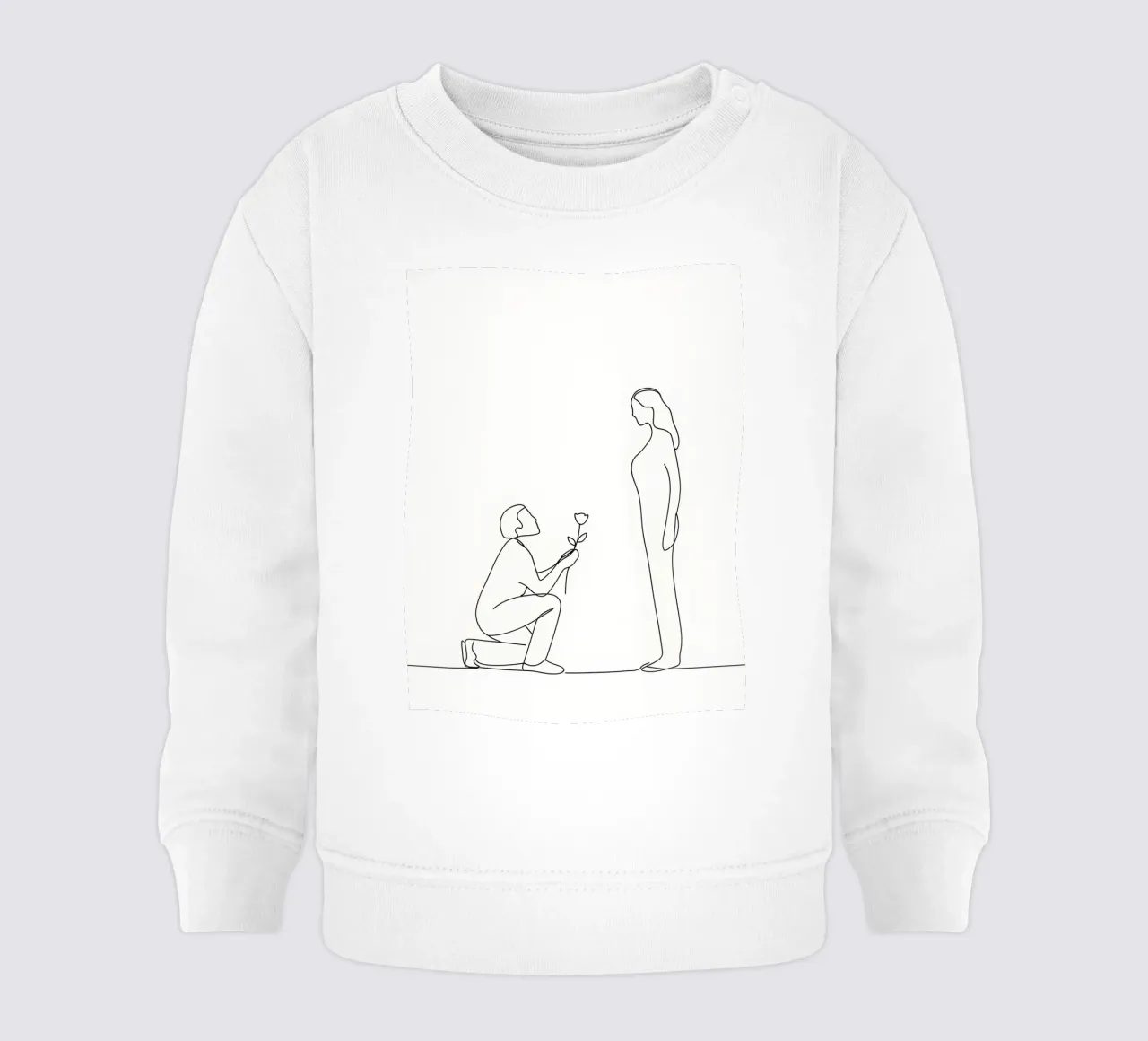 Proposta d'amore - Line art minimalista felpa neonato da Viv Line Art