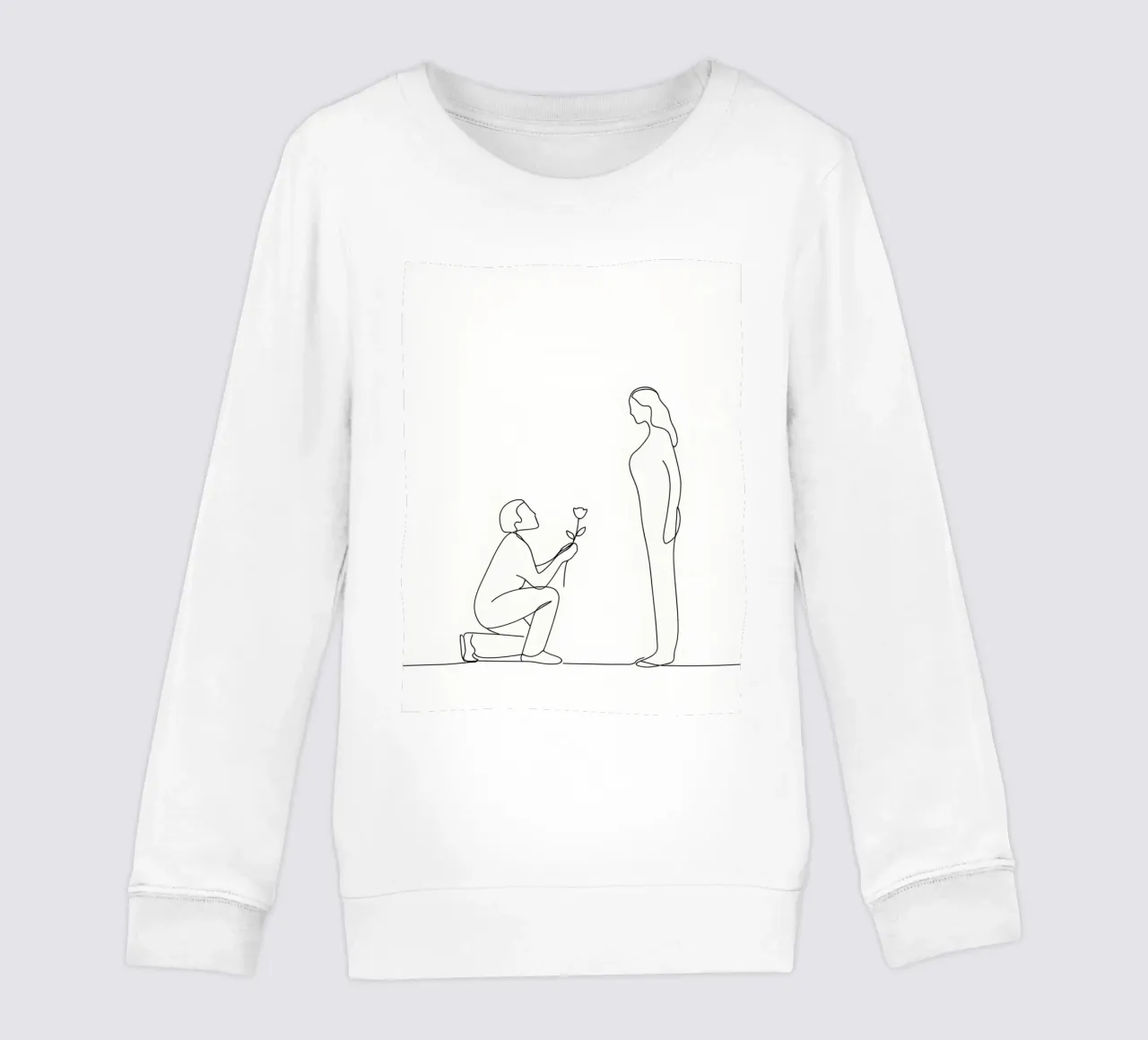 Proposta d'amore - Line art minimalista felpa bambino da Viv Line Art