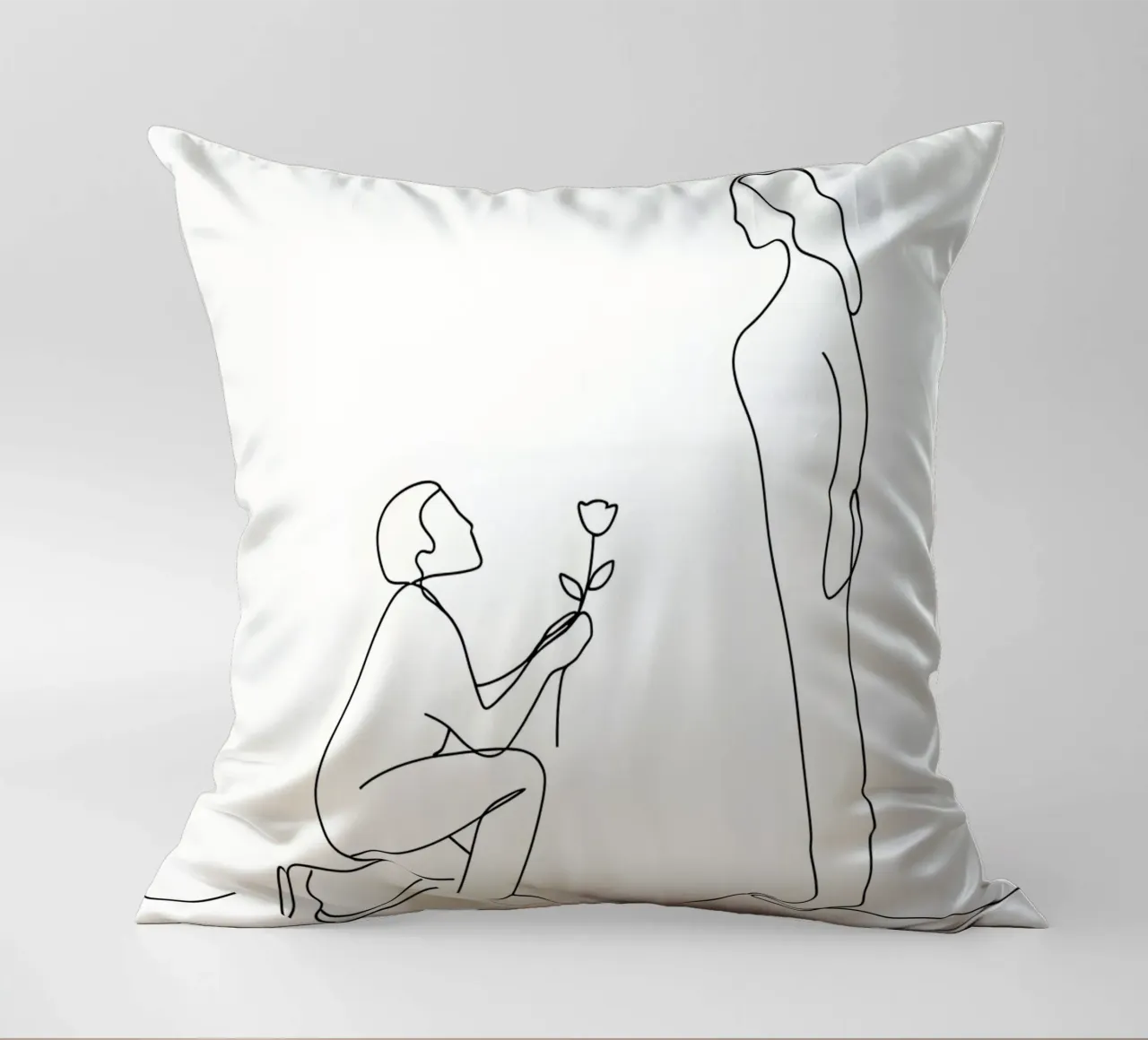 Proposta d'amore - Line art minimalista cuscino da Viv Line Art