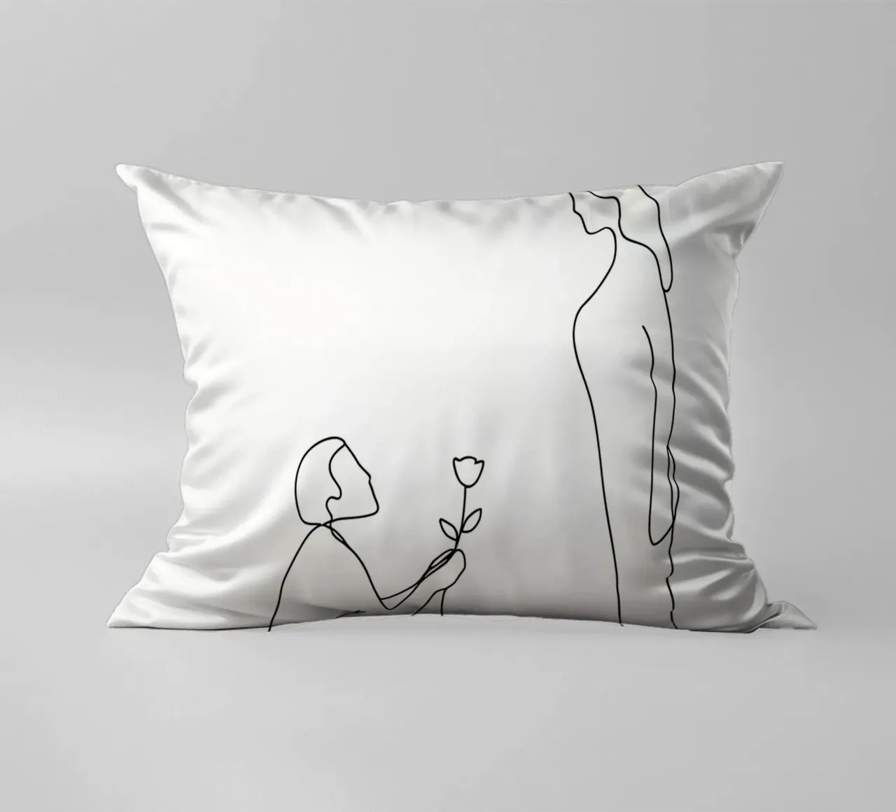 Proposta d'amore - Line art minimalista cuscino da Viv Line Art