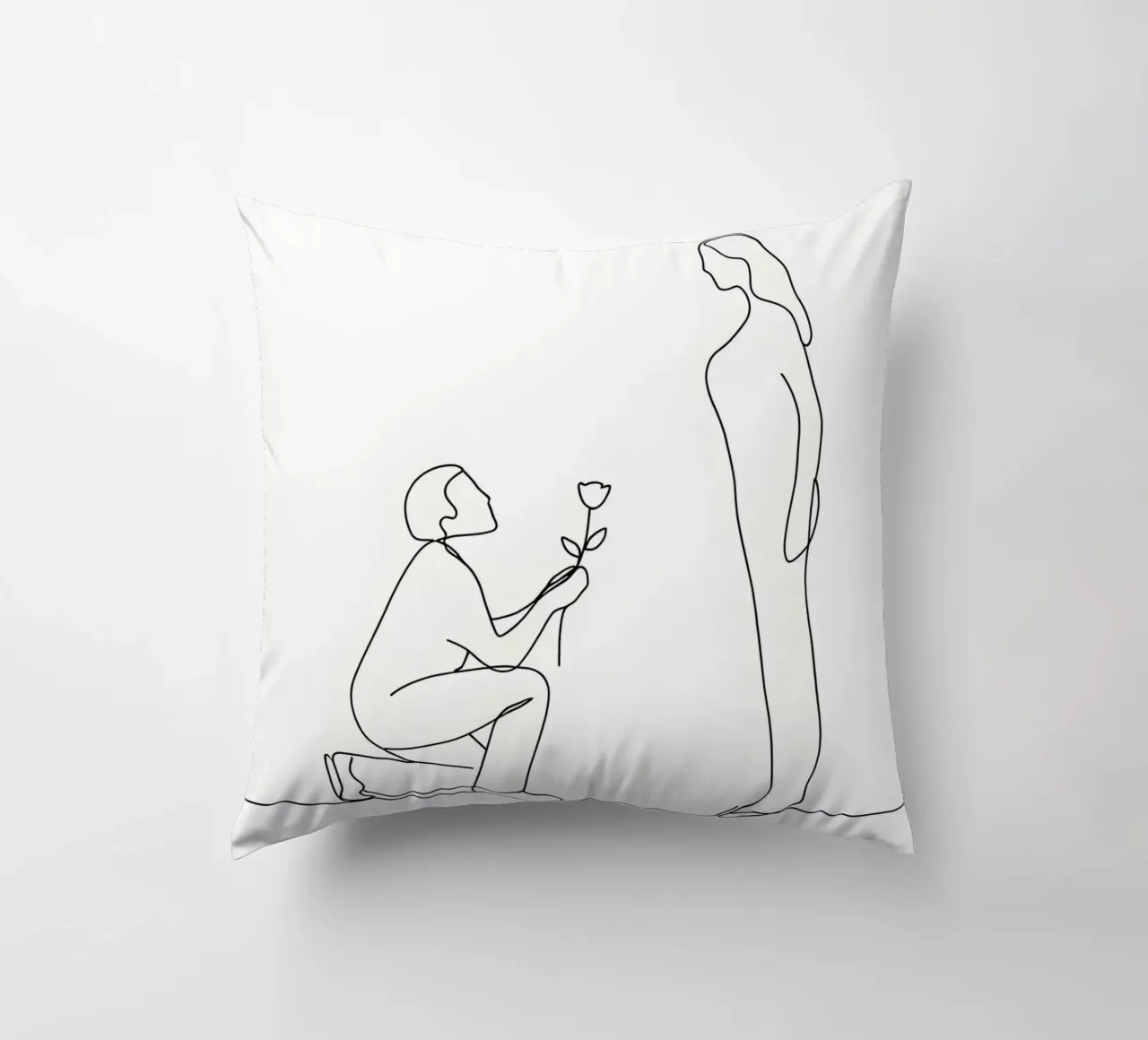 Proposta d'amore - Line art minimalista cuscino da Viv Line Art