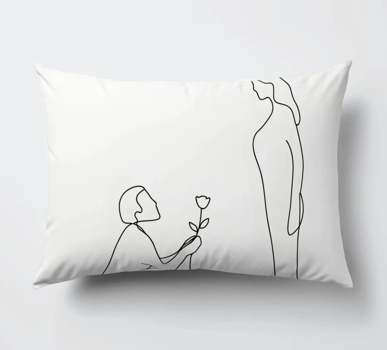 Proposta d'amore - Line art minimalista cuscino da Viv Line Art