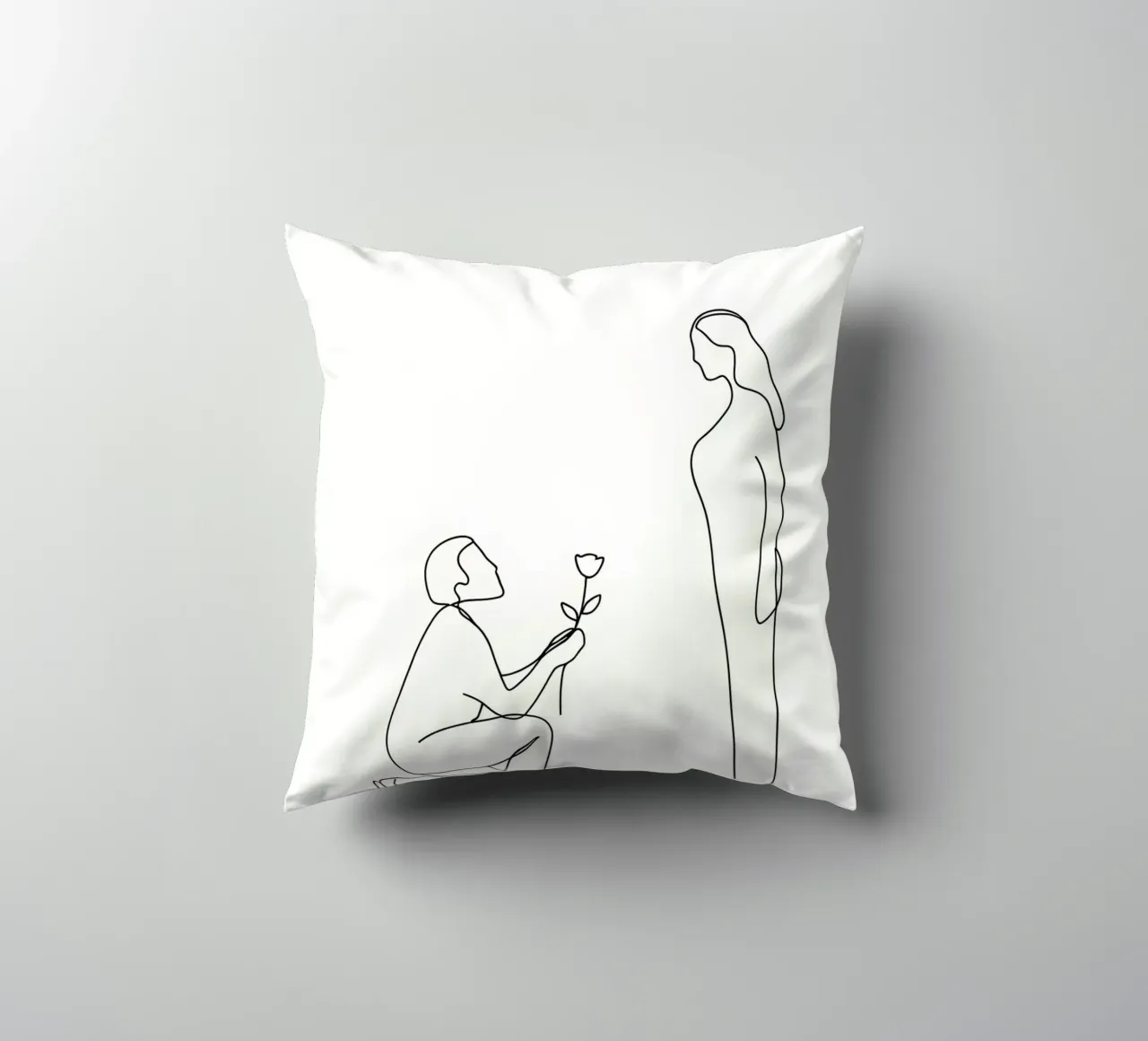 Proposta d'amore - Line art minimalista cuscino da Viv Line Art