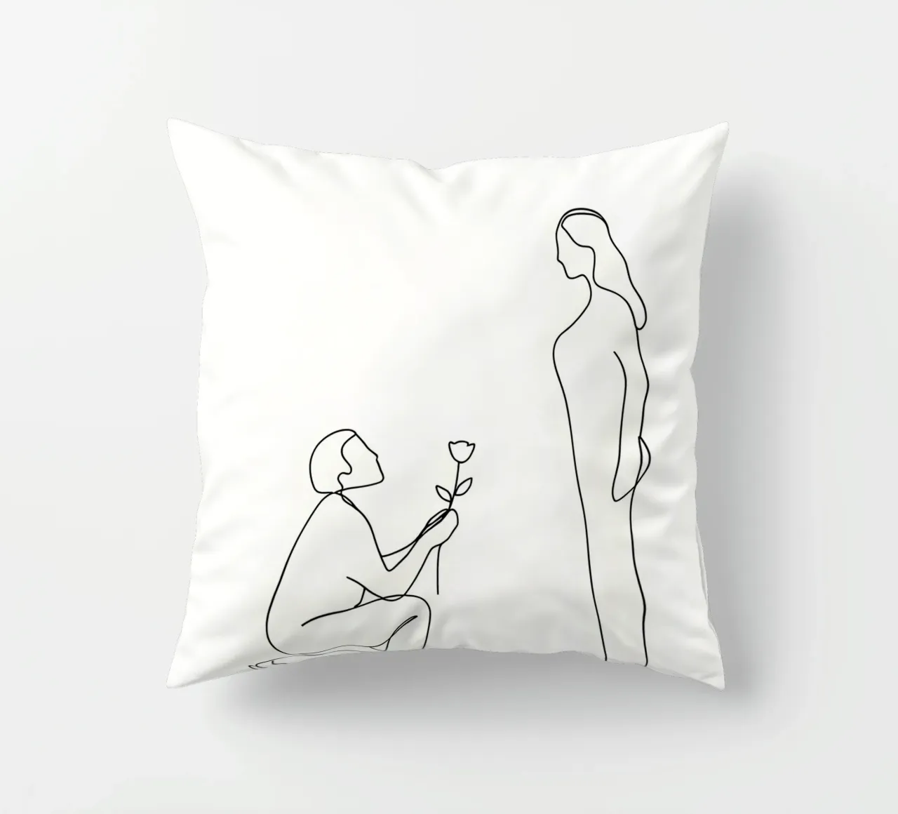 Proposta d'amore - Line art minimalista cuscino da Viv Line Art