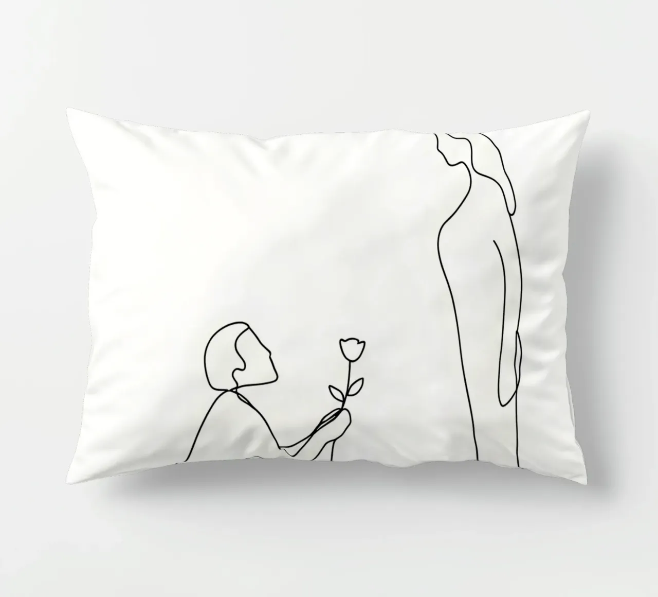 Proposta d'amore - Line art minimalista cuscino da Viv Line Art