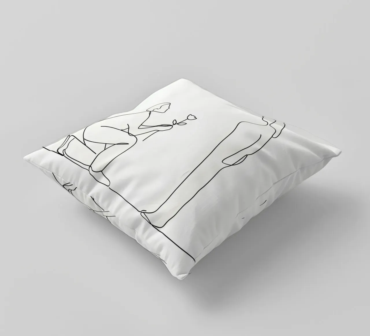 Proposta d'amore - Line art minimalista cuscino da Viv Line Art