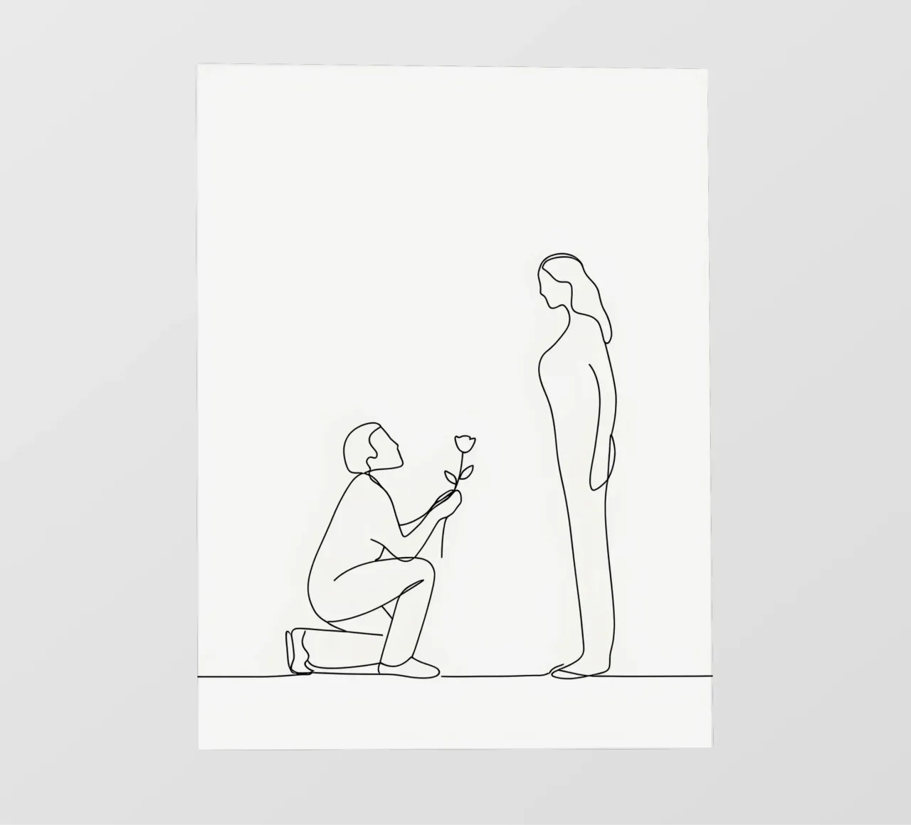 Proposta d'amore - Line art minimalista pellicola backlit da Viv Line Art
