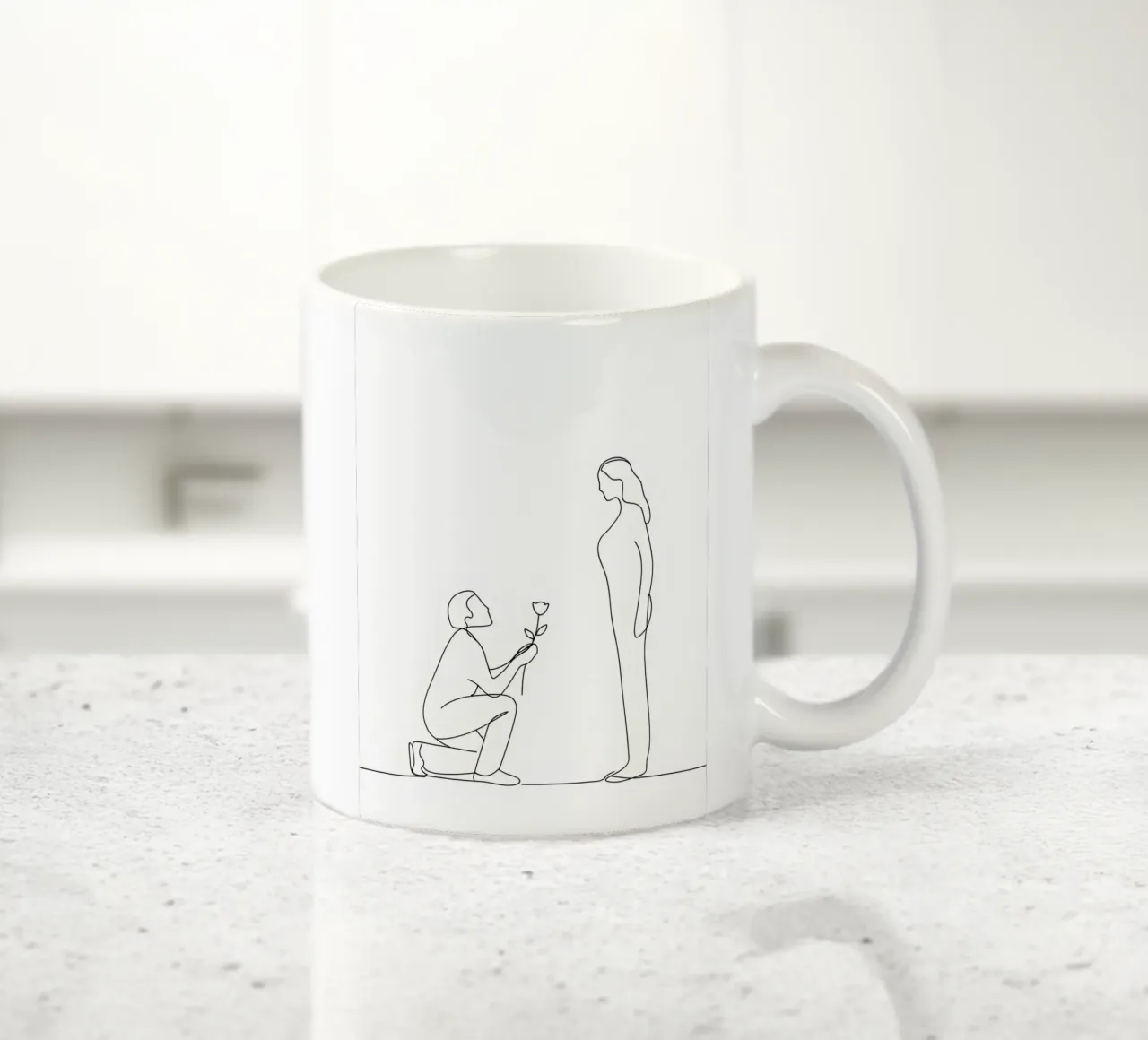 Proposta d'amore - Line art minimalista tazza in ceramica da Viv Line Art