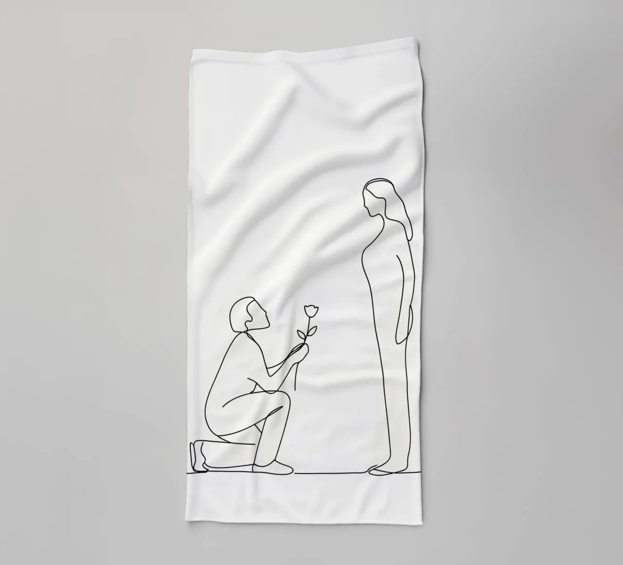 Proposta d'amore - Line art minimalista asciugamano da bagno da Viv Line Art