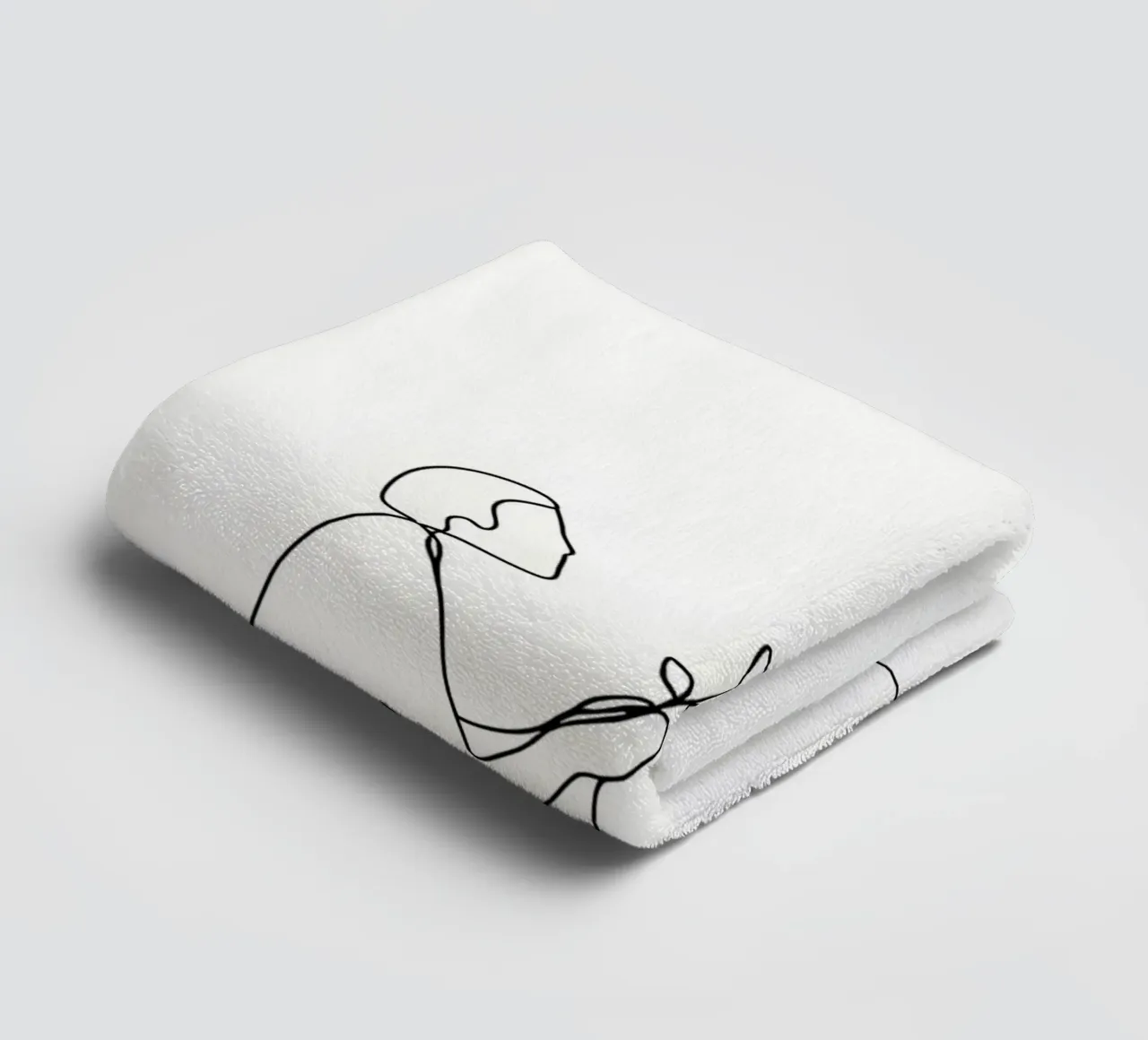 Proposta d'amore - Line art minimalista asciugamano da bagno da Viv Line Art