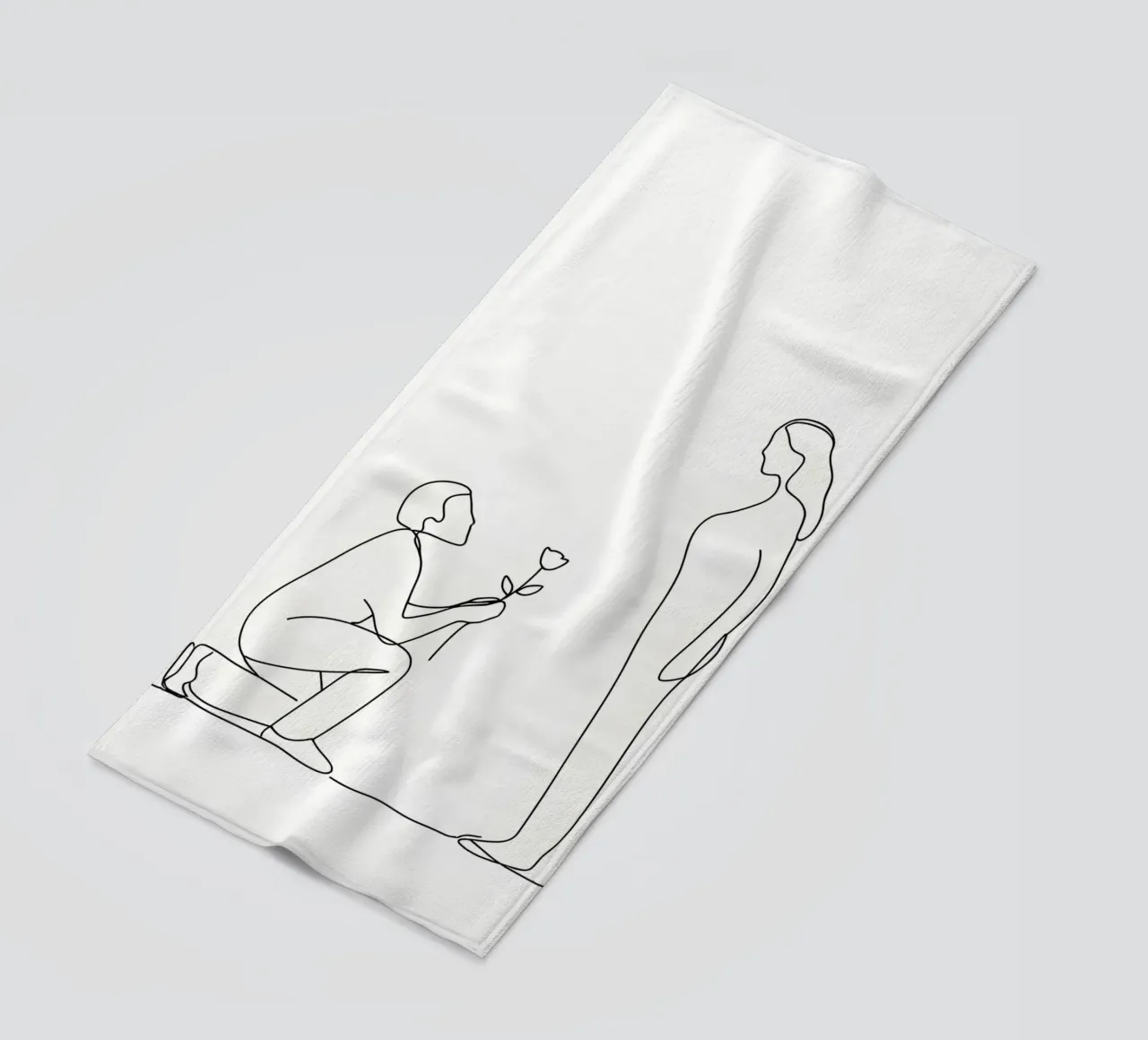 Proposta d'amore - Line art minimalista telo mare da Viv Line Art