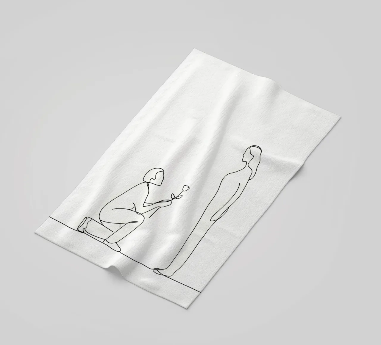 Proposta d'amore - Line art minimalista telo mare da Viv Line Art