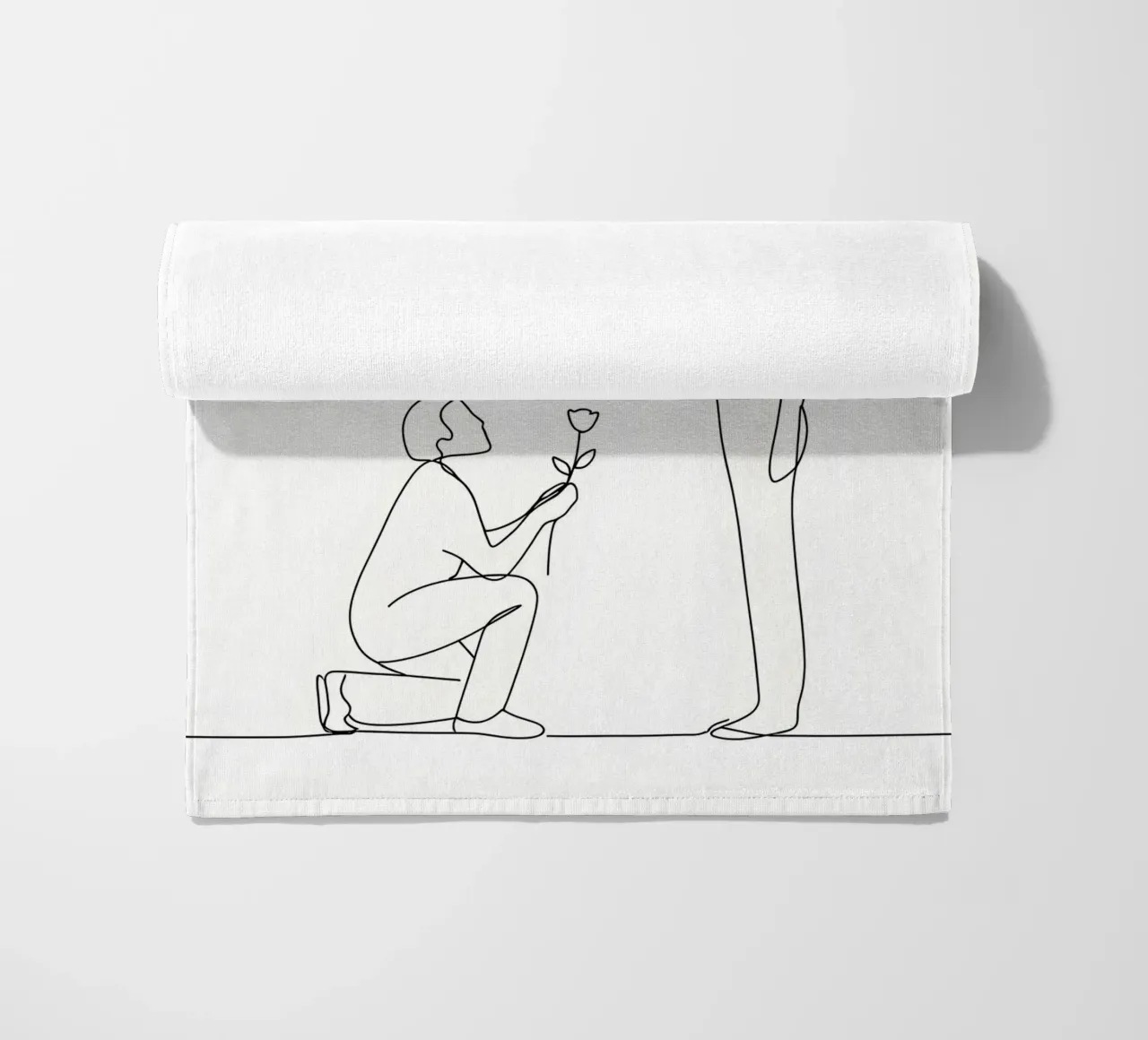 Proposta d'amore - Line art minimalista telo mare da Viv Line Art